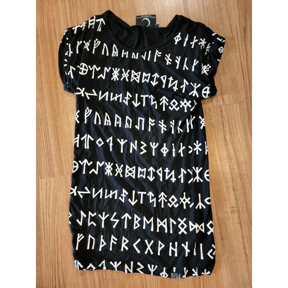 Killstar Black and White Rune Dress